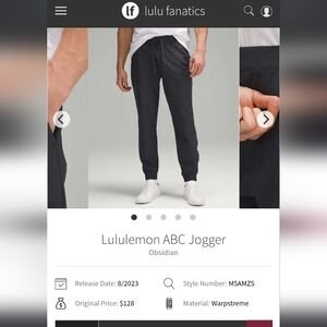 lululemon athletica Black ABC Jogger  NWT
